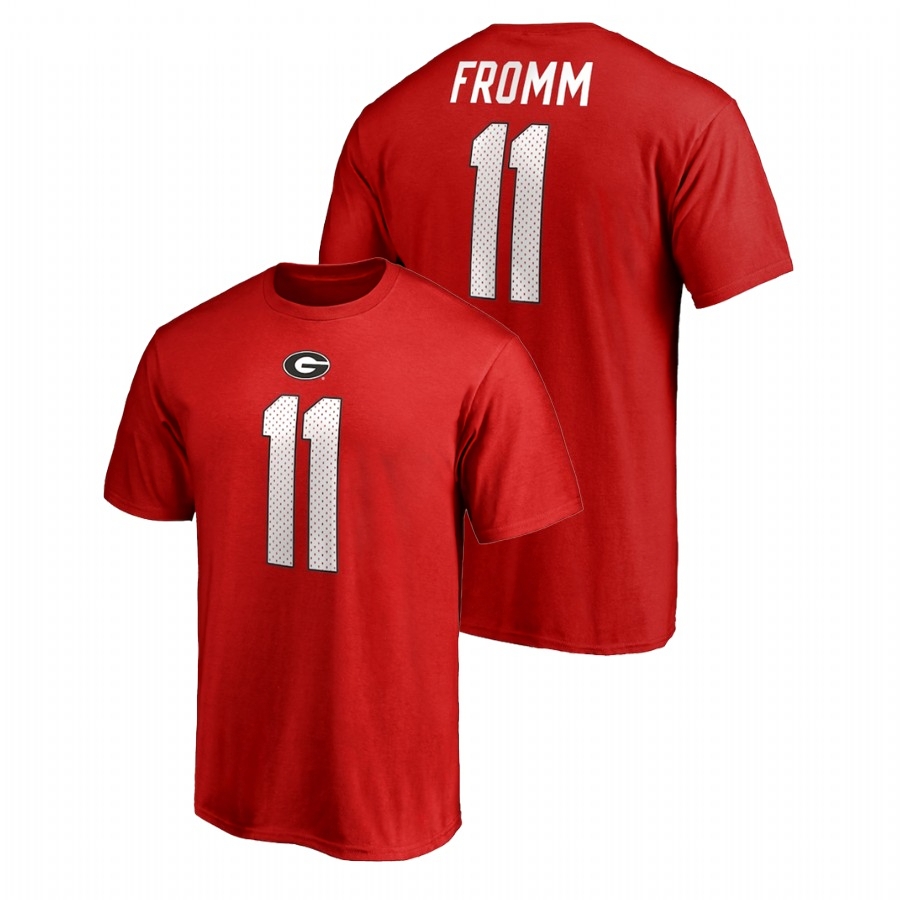 Georgia Bulldogs Men's NCAA Jake Fromm #11 Red Legends Name & Number College Football T-Shirt VKG8749YV